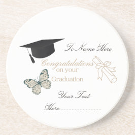 Porta-copos Personalized Graduation with Butterflies and Hat