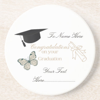Porta-copos Personalized Graduation with Butterflies and Hat