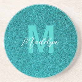Porta-copos Personalized Name Stylish Glitter green