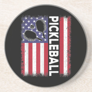 Porta-copos Pickleball American Flag Engraçado Pickleball Vi