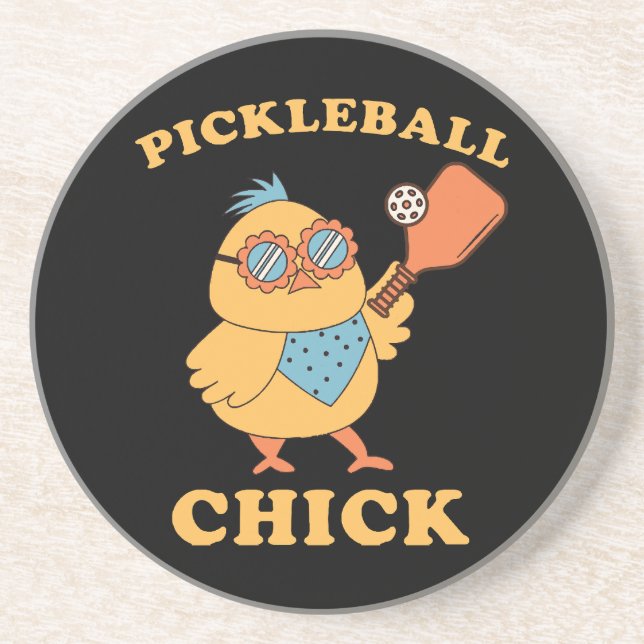 Porta-copos Pickleball Chick - retrô (Frente)