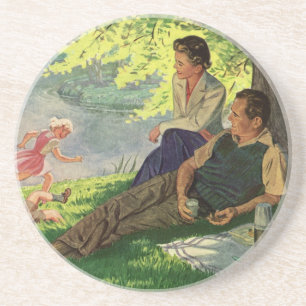 Porta-copos Picnic da família Vintage em uma árvore sombreada