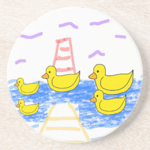 Porta-copos Pier Amarelo do Farol da Família de Patos Amarelo