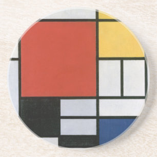 Porta-copos Piet Mondrian Vermelho Azul Amarelo Arte Abstrata