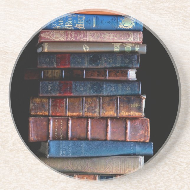 Porta-copos Pilha de entrada de livros antigos (Frente)