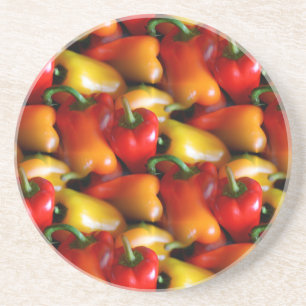 Porta-copos Pimentos vermelhos e amarelos