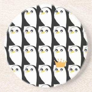 Porta-copos Pinguim Cômico: Vintagem Branca Preta