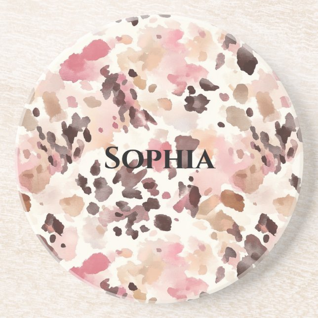 Porta-copos Pink Cream Brown Leopardo Natal (Frente)