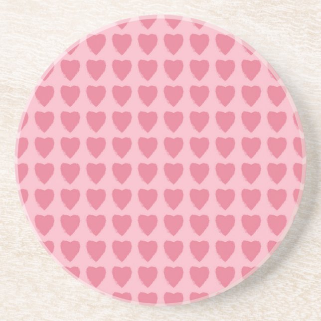 Porta-copos Pink Hearts Seamless Pattern (Frente)