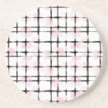 Porta-copos Pink White Black Stripes<br><div class="desc">Pink White Black Stripes</div>