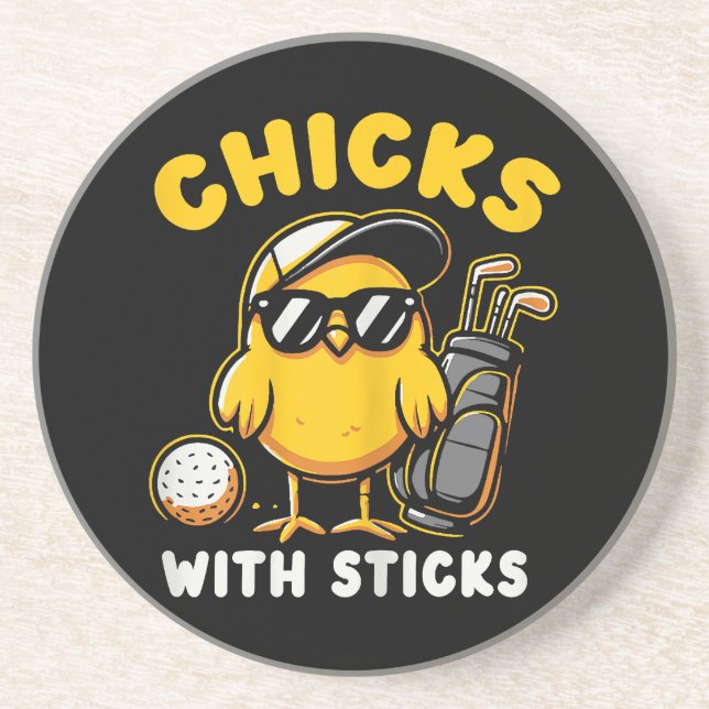 Porta-copos Pintinhos Com Sticks Golfer Girl Gol (Frente)