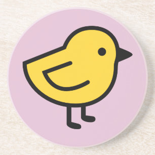 Porta-copos Pinto Amarelo em Fundo Rosa