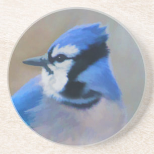 Porta-copos Pintura Blue Jay - Arte Original para Pássaros