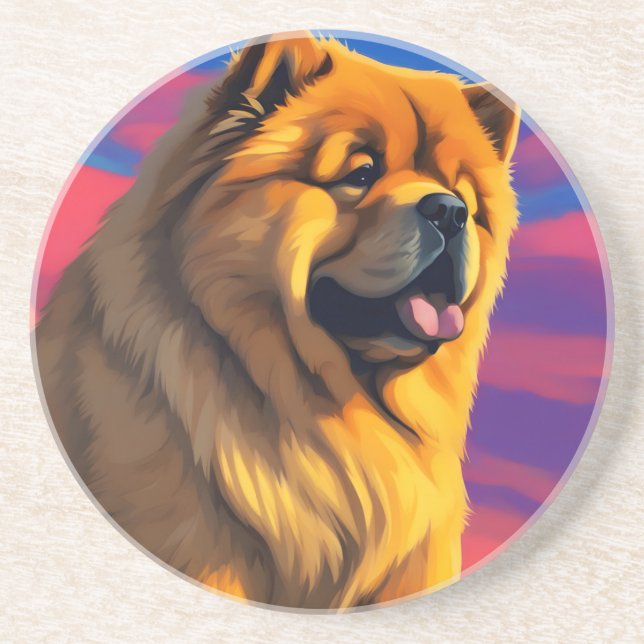 Porta-copos Pintura Chow Chow (Frente)
