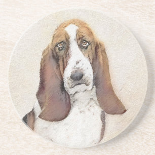 Porta-copos Pintura de Cachorro Basset - Arte de Cachorro Orig