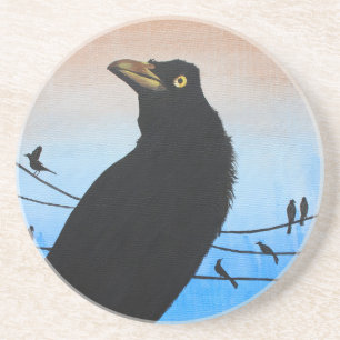 Porta-copos Pintura de pássaro selvagem Grackle Austin Texas A