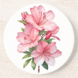 Porta-copos Pintura em aquarela da flor de azálea