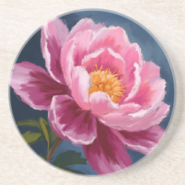 Porta-copos Pintura em Aquarela Floral de Flor Rosa