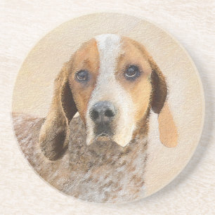 Porta-copos Pintura em Coonhound Inglês Americano - Arte Cani