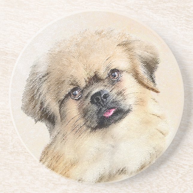 Porta-copos Pintura em espanhol tibetano - Arte canina origina (Frente)