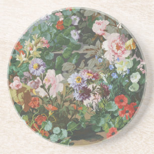 Porta-copos Pintura floral de flores coloridas vintage bonitas