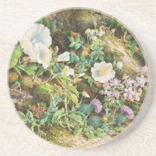 Porta-copos Pintura floral de petúnias bonitas vintage