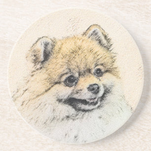 Porta-copos Pintura Pomeraniana (Laranja) - Arte Canina Origin