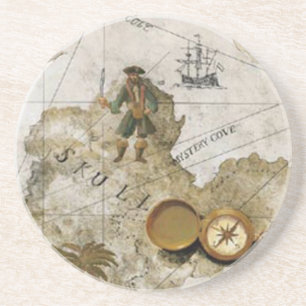 Porta copos Pirate Map