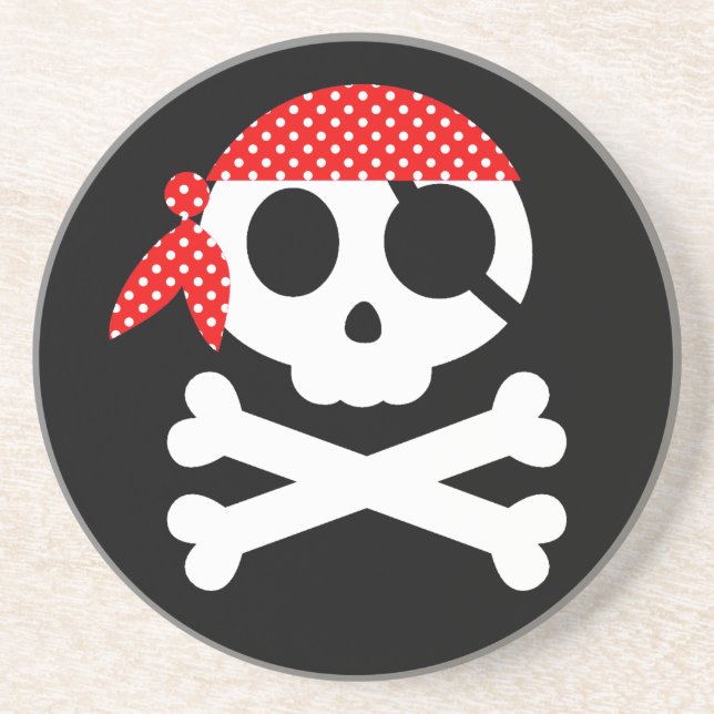 Porta-copos Pirate Skeleton Skull Bandanna (Frente)