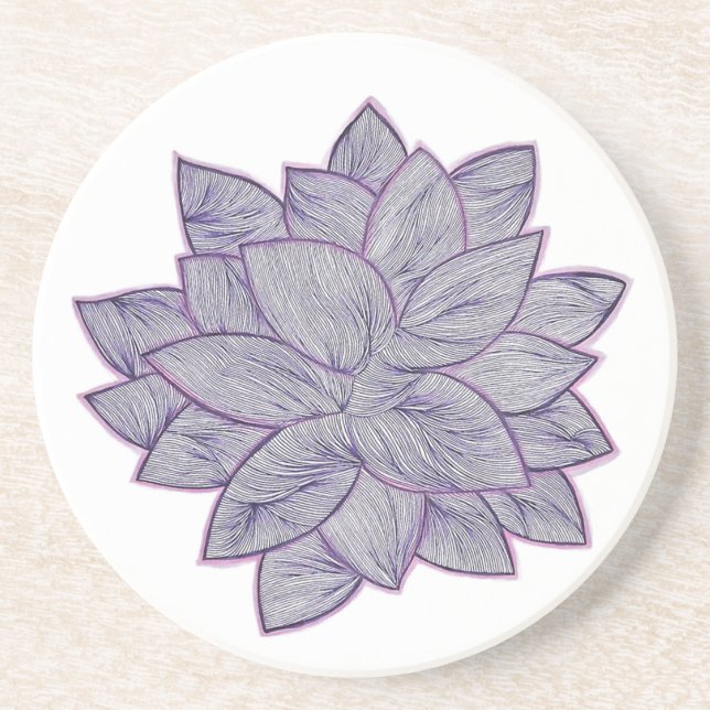 Porta-copos Pires Botânico Mínimo – Flor Desenhada à Mão (Frente)