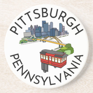 Porta-copos Pittsburgh Steel City Skyline Incline Pennsylvania