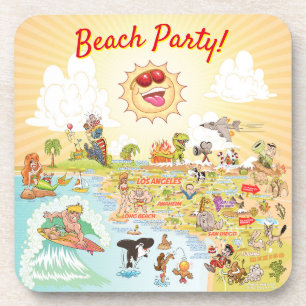 Porta copos Plástica da California Party Beach