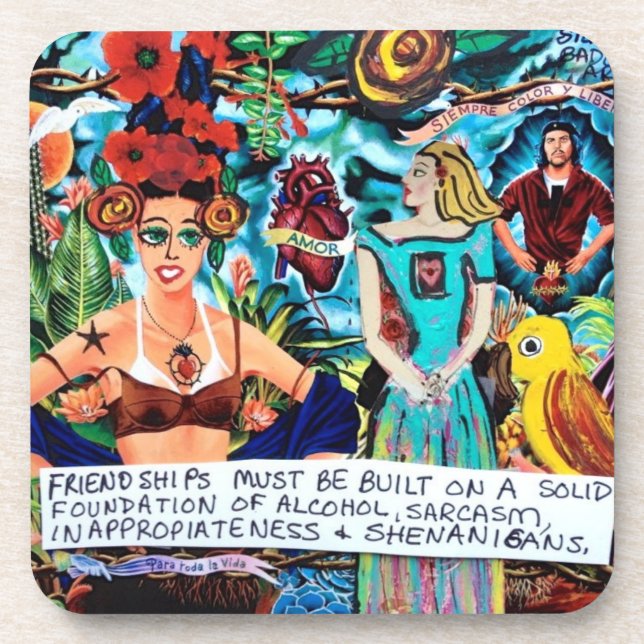 Porta copos plástica PK/6 AMIZADE,SHENANIGANS, (Frente)