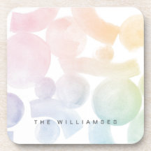 Porta copos Playful Watercolor Pattern com Nome