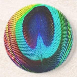 Porta-copos Pluma de Pavão Vibrante
