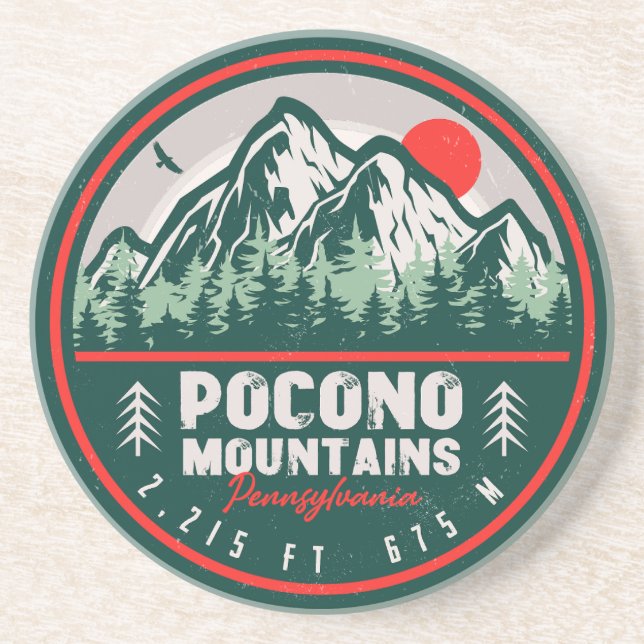 Porta-copos Poconos Retro Pensilvânia Mounties (Frente)