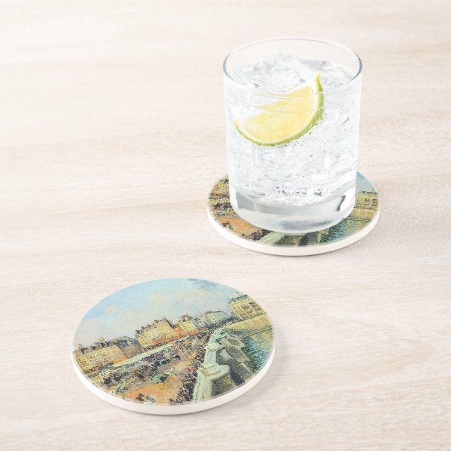 Porta-copos Pont Neuf, Tarde, Sunlight Camille Pissarro (Lateral)