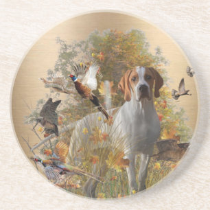 Porta-copos Ponteiro Inglês Tapeçaria Metal Impressão Drastrin