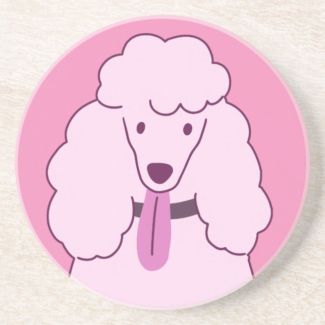 Porta-copos Poodle Rosa (Frente)