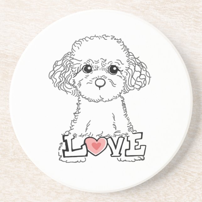 Porta-copos Poodle with Love (Frente)