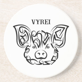 Porta-copos Porco Tribal Negro e Branco