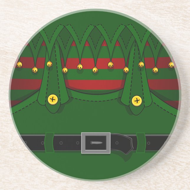 Porta-copos Portas copos de Natal Festivas Elf Bebendo Coaster (Frente)