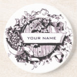 Porta-copos Portas copos de vinho personalizadas<br><div class="desc">Imagem de um barril de vinho,  personalizada com seu nome. Perfeito para uma festa de provando de vinho,  e presente de excelente para amantes de vinho!</div>