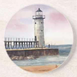 Porta-copos Portas copos nortes do farol de Manistee Pierhead