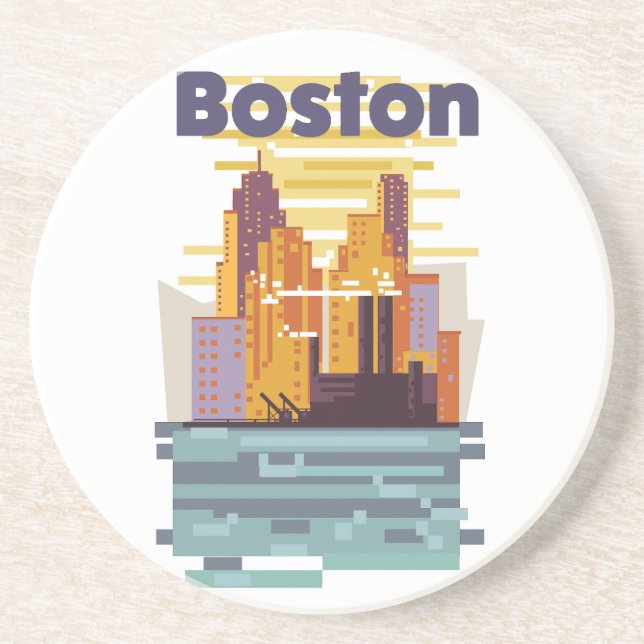 Porta-copos Poster de viagens de Boston (Frente)