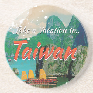 Porta-copos Poster de viagens Vintage Taiwan