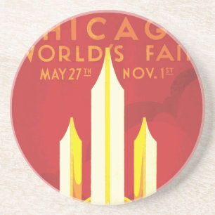 Porta-copos Poster vintage Justo do Mundo de Chicago