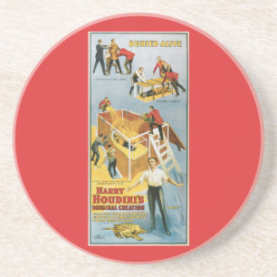 Porta-copos Poster vivo enterrado Houdini do mágico do vintag