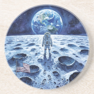 Porta-copos Pouso na Lua - Astronauta e Bandeira Americana