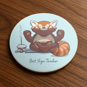 Porta-copos Presente de Melhor Professor de Yoga Panda Vermelh